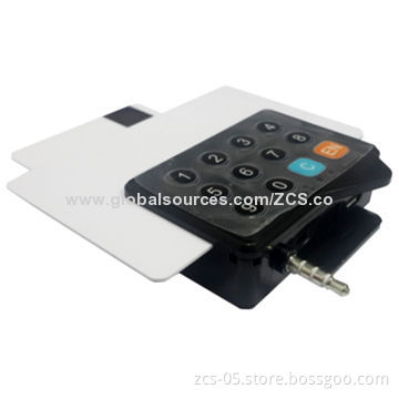 Mobile credit card reader with pin pad,3.5mm audio jack/USB,12 months warranty,rechargeable battery